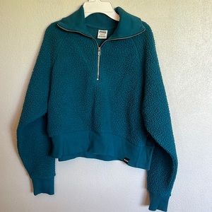 PINK crop quarter zip